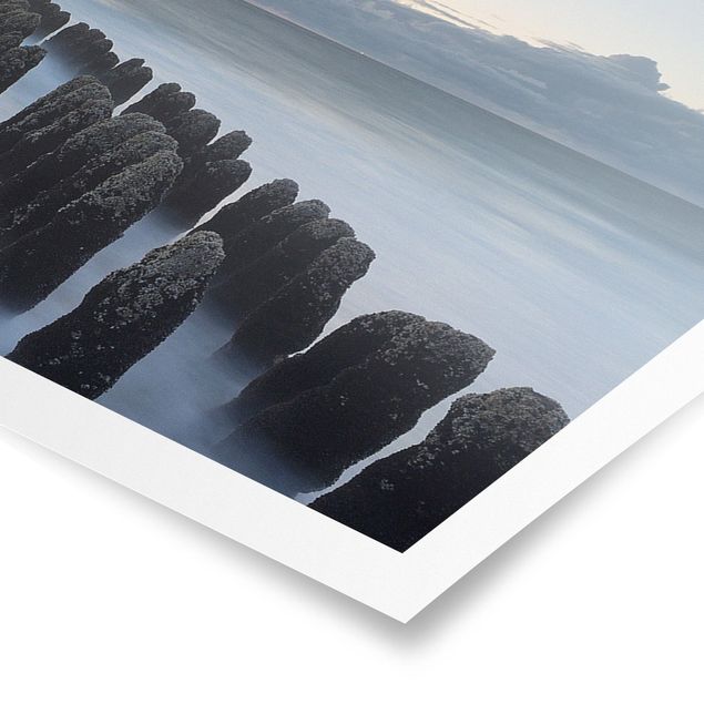 schöne Bilder Holzbuhnen in der Nordsee auf Sylt