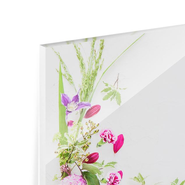 Spritzschutz Glas - Blumenarrangement - Panorama - 5:2