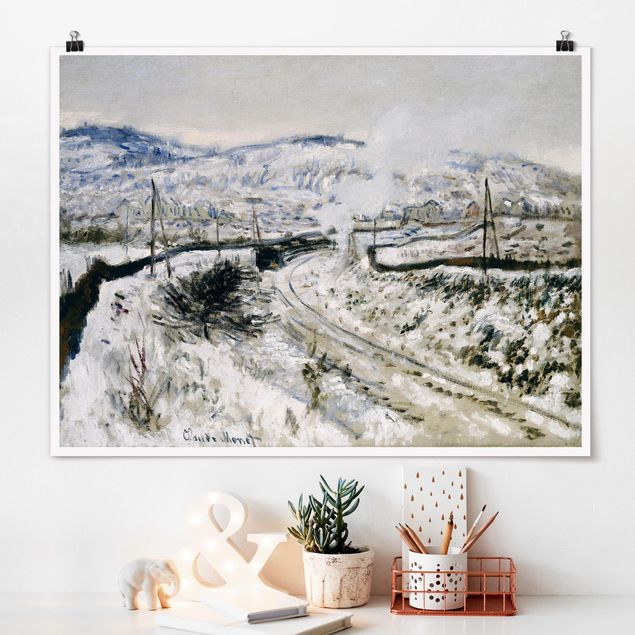 Wand Poster XXL Claude Monet - Zug im Schnee