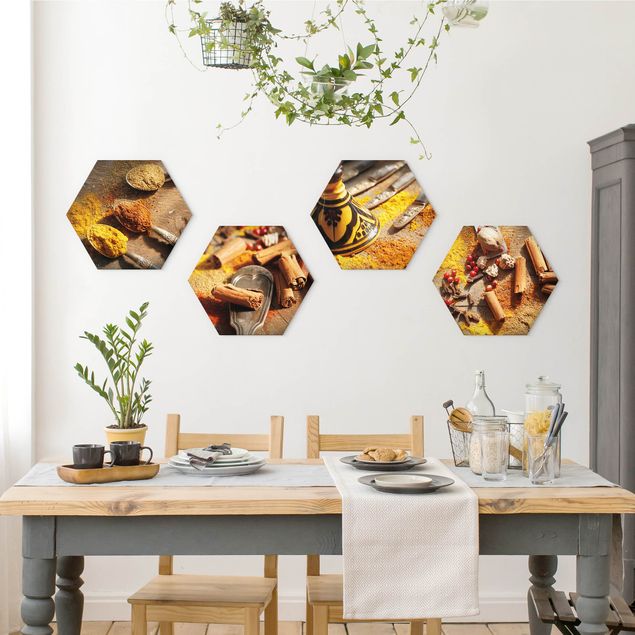 Hexagon-Bilder Orientalische Gewürze