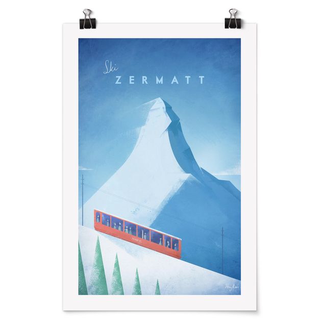 Poster Skylines Reiseposter - Zermatt