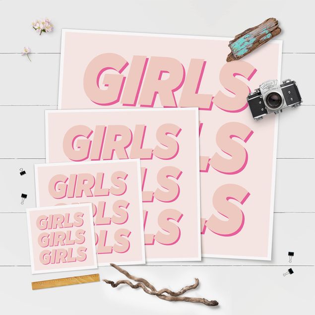 Poster - GIRLS GIRLS GIRLS - Quadrat 1:1