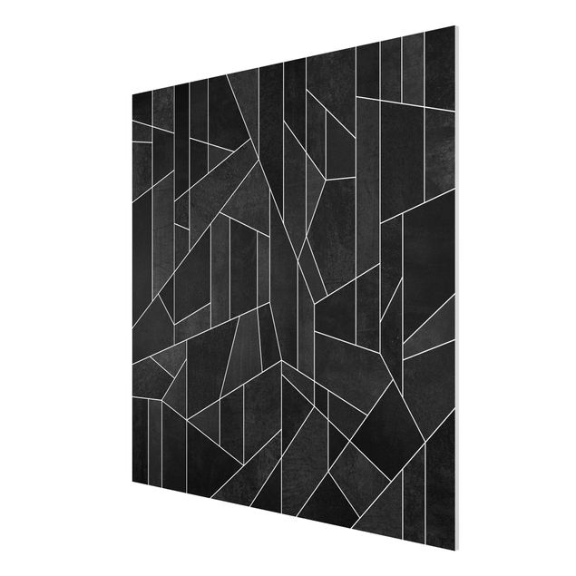Bilder auf Hartschaumplatte Schwarz Weiß Geometrie Aquarell