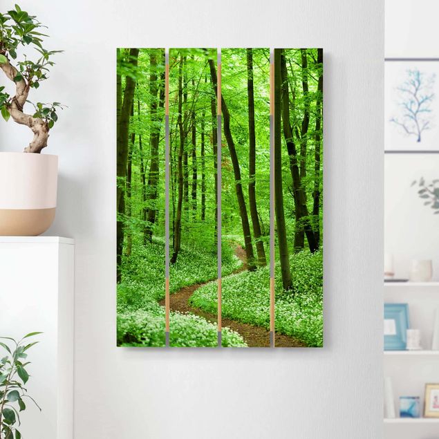 Holzbilder Natur Romantischer Waldweg
