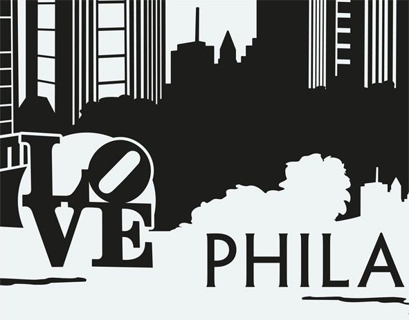 Stadt Philadelphia - Wandtattoo Skyline - No.DM9 Philadelphia Skyline Wandtattoo