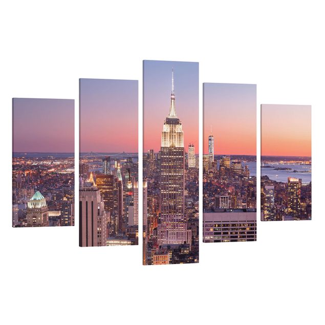 Leinwandbilder kaufen Sonnenuntergang Manhattan New York City