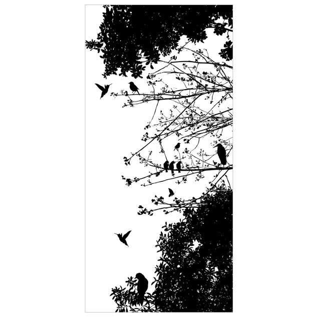 Raumteiler - Vintage Tree with Birds 250x120cm