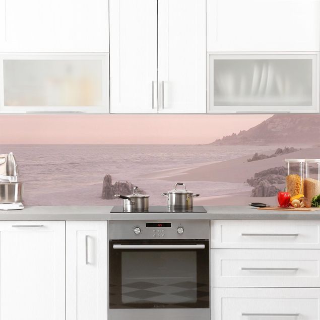 Küchenrückwand selbstklebend Roségoldener Strand