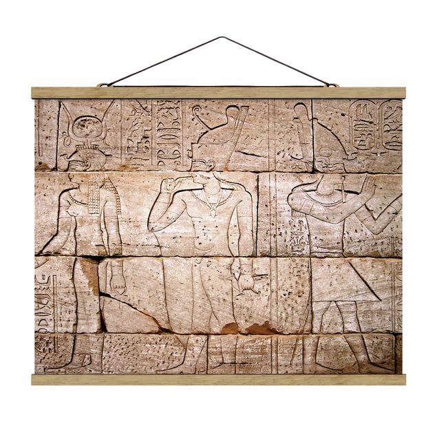 Stoffbild mit Posterleisten - Egypt Relief - Querformat 4:3
