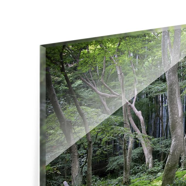 Spritzschutz Glas - Japanischer Wald - Querformat - 2:1