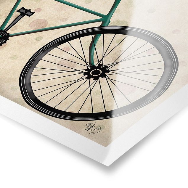 Poster - Radtour - Basset auf Fahrrad - Hochformat 3:4