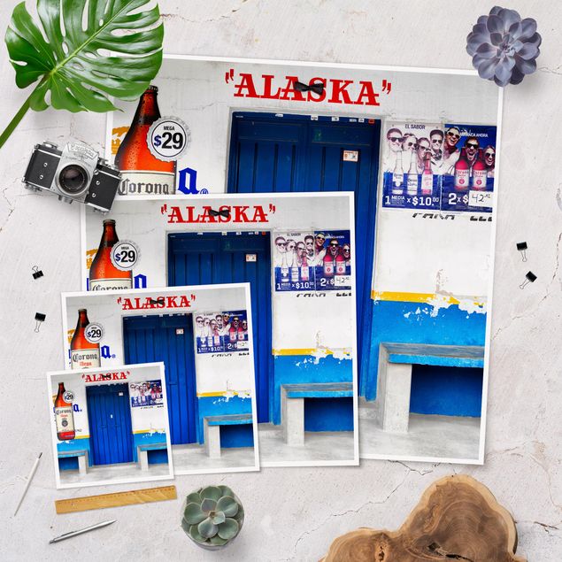 Poster - ALASKA Blue Bar - Quadrat 1:1