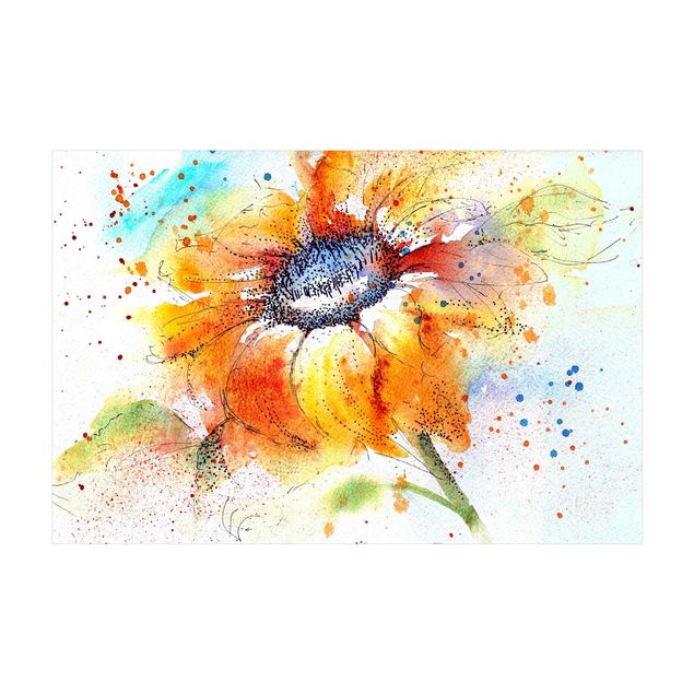 Teppich orange Painted Sunflower