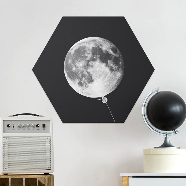 Hexagon Bild Forex - Jonas Loose - Luftballon mit Mond