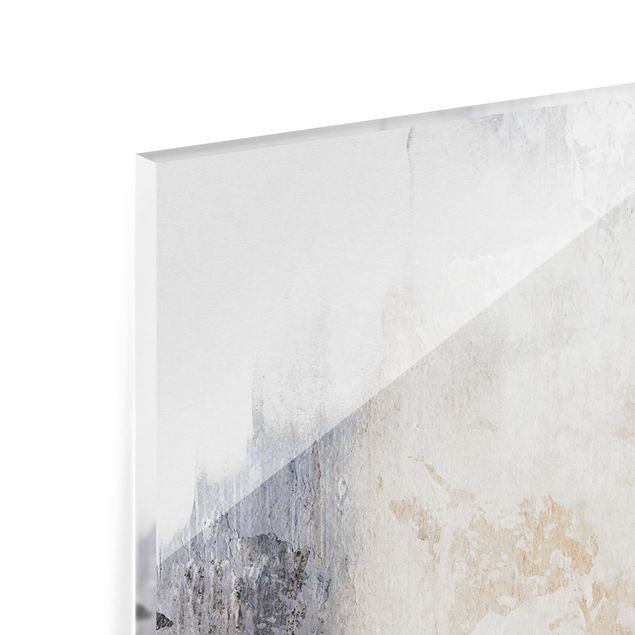 Spritzschutz Glas - Goldene abstrakte Wintermalerei - Panorama - 5:2