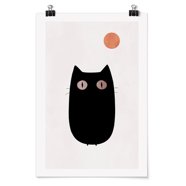 Moderne Poster Schwarze Katze Illustration