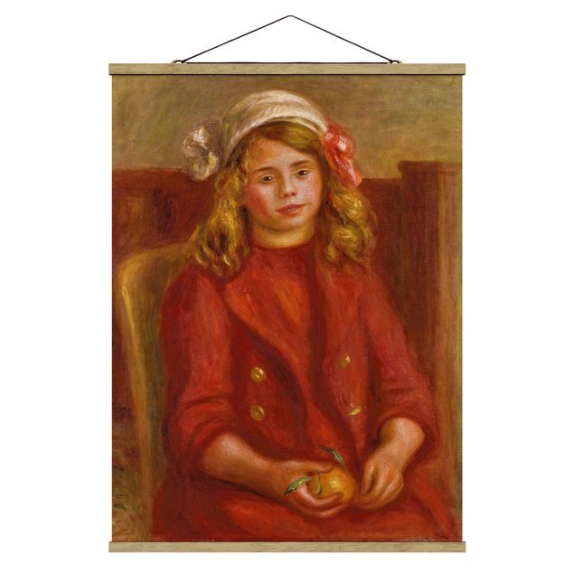 Stoffbilder mit Posterleisten Auguste Renoir - Junges Mädchen mit Orange