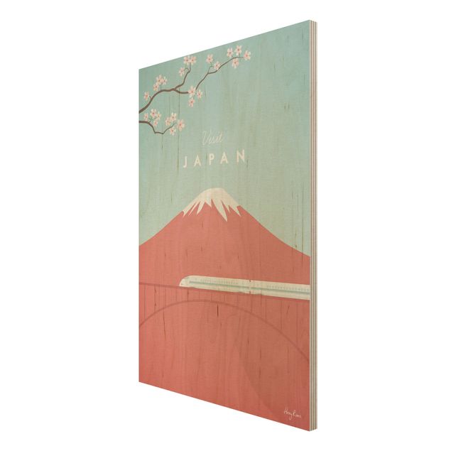 Holzbilder Syklines Reiseposter - Japan
