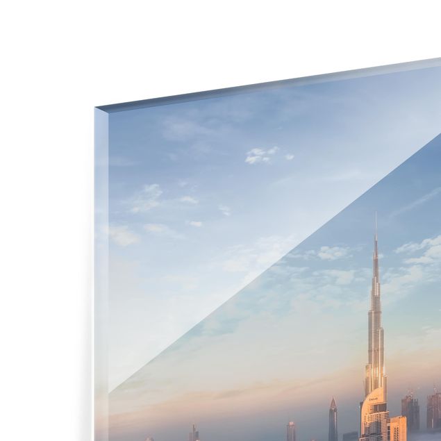 Glas Spritzschutz - Dubai über den Wolken - Querformat - 4:3