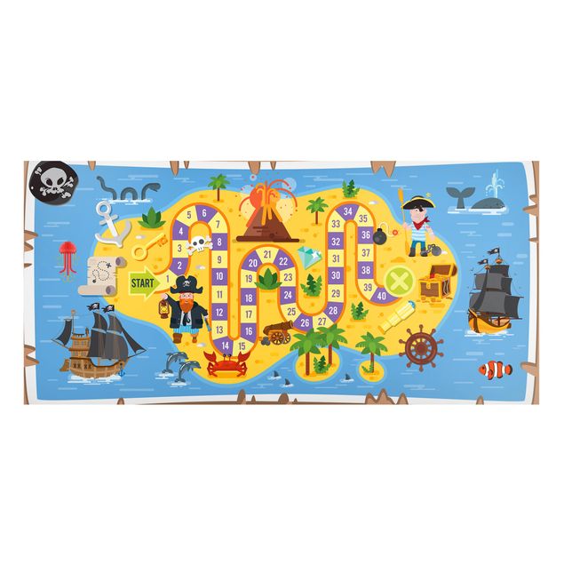 Magnettafel - Spielteppich Piraten - Auf der Suche nach dem Schatz - Panorama Querformat