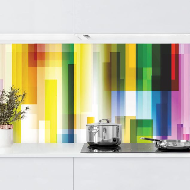 Platte Küchenrückwand Rainbow Cubes