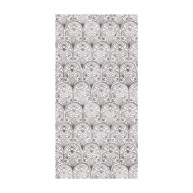 Teppich schwarz-weiß Vintage Muster Orientalische Bögen