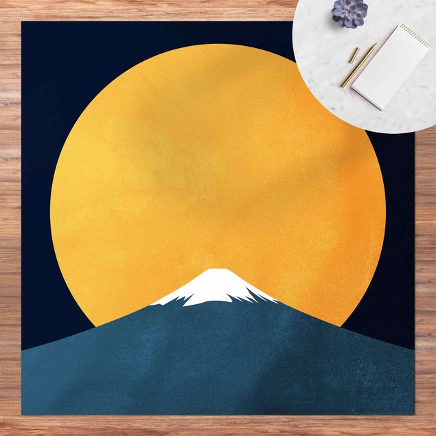 Teppich Balkon Sonne, Mond und Berge