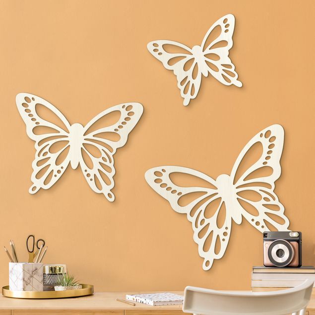 schöne Bilder 3 Schmetterlinge Set
