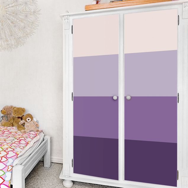 Klebefolie matt 3 violette Streifen Blütenfarben & helle Kontrastfarbe