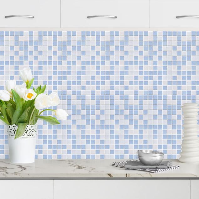 Platte Küchenrückwand Mosaikfliesen Hellblau
