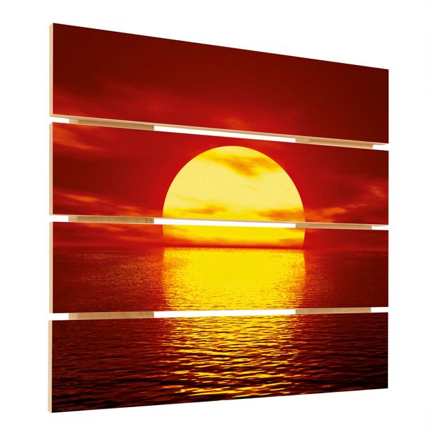 Holzbild - Fantastic Sunset - Quadrat 1:1