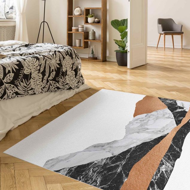 Vinyl-Teppich - Landschaft in Marmor und Kupfer - Quadrat 1:1