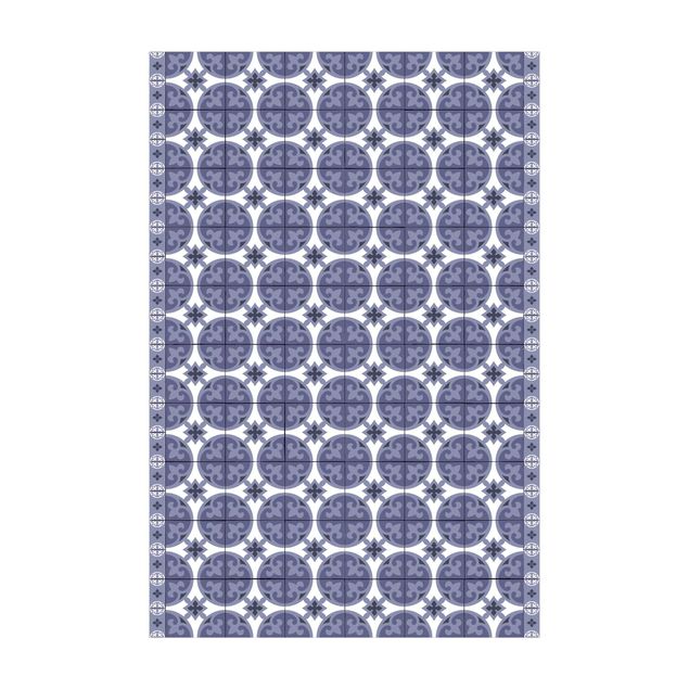 Teppich violett Geometrischer Fliesenmix Kreise Violett