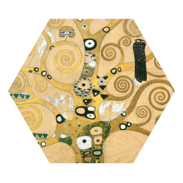 Hexagon Bilder Gustav Klimt - Der Lebensbaum