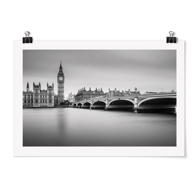 Poster - Westminster Brücke und Big Ben - Querformat 2:3