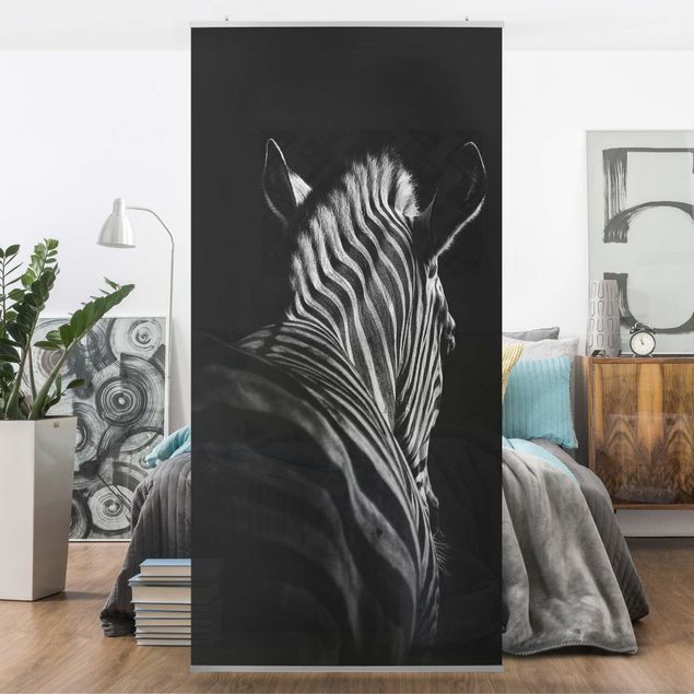 Raumtrenner Vorhang Dunkle Zebra Silhouette