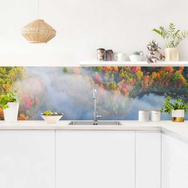 Wandpaneele Küche Luftbild - Herbst Symphonie
