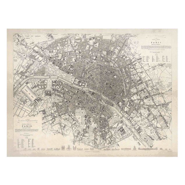 schöne Bilder Vintage Stadtplan Paris