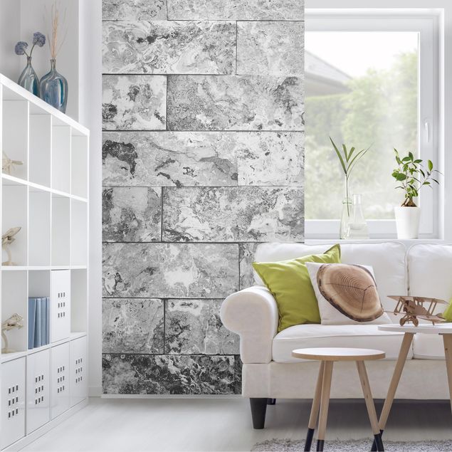 Raumteiler - Steinwand Naturmarmor grau 250x120cm