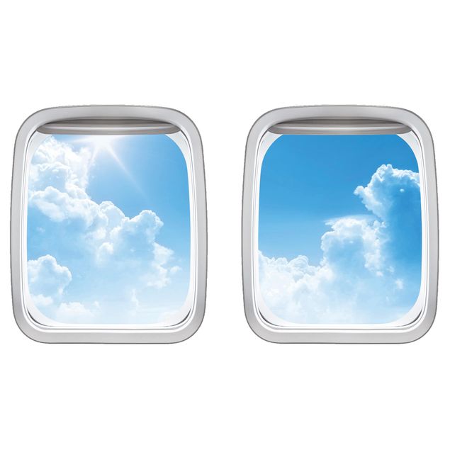 Wandtattoo Doppelfenster Flugzeug Above Sea Level