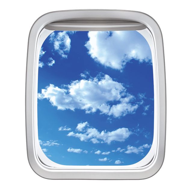 Wandtattoo Fenster Flugzeug Wolkenhimmel