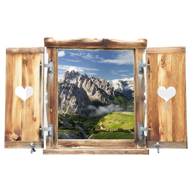 Rainer Mirau Fenster mit Herz Italienische Alpen