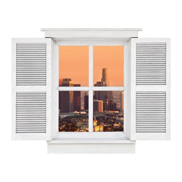 Wandsticker Flügelfenster Skyline of Los Angeles