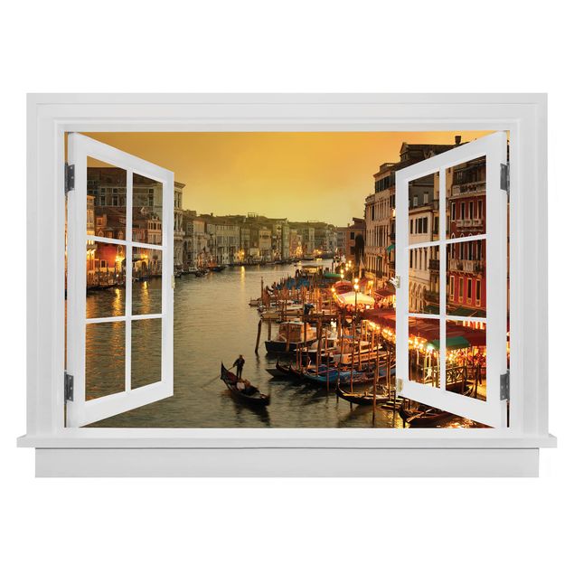 Wandtattoo Offenes Fenster Großer Kanal von Venedig