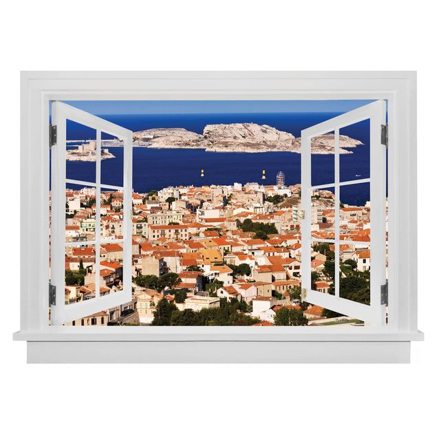 Wandsticker Offenes Fenster Marseille