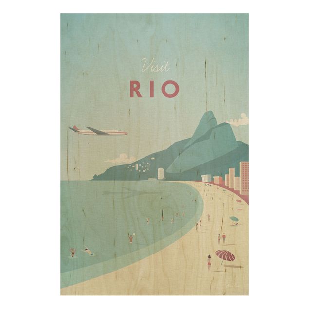 Holzbilder Syklines Reiseposter - Rio de Janeiro