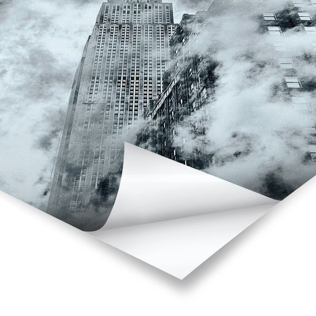 Poster - Fassade des Empire State Buildings - Quadrat 1:1