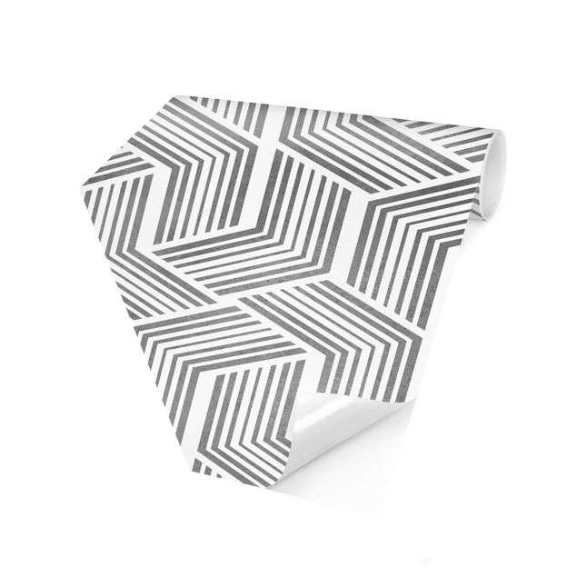 Pattern Design 3D Muster mit Streifen in Silber
