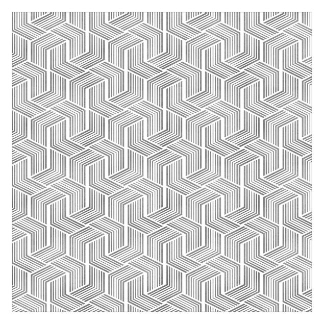 Fototapete - 3D Muster mit Streifen in Silber