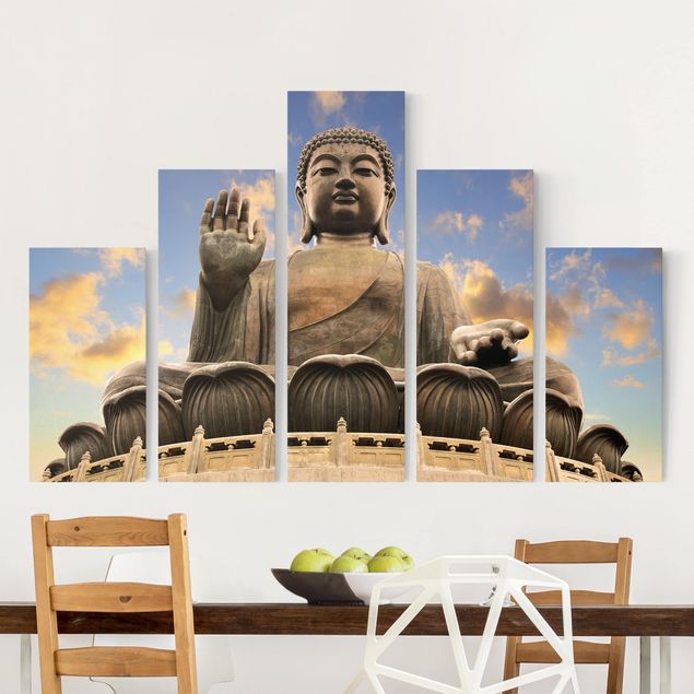 Leinwandbild 5-teilig - Großer Buddha